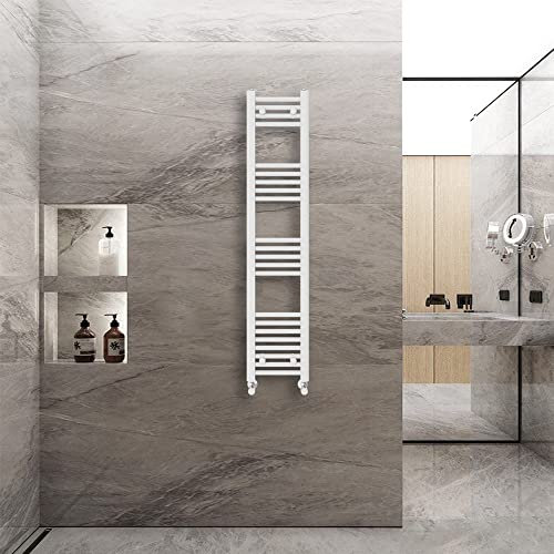 Warmehaus Radiatore scaletta scaletta per scaldasalviette diritta bianca, 1400 x 300 mm, per riscaldamento centralizzato, per bagno e cucina