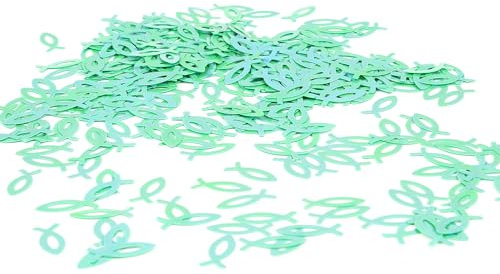 Oblique Unique® Fisch Konfetti für Taufe Hochzeit Konfirmation Kommunion Geburtstag Feier Sommer Party Tisch Deko Streudeko (Grün)