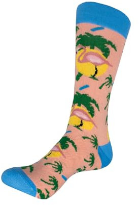 Deluxebase AniSox Chaussettes fantaisie en coton bio avec motif flamant rose pour hommes, femmes et enfants qui font un excellent cadeau amusant. Taille 40-45., rose, L