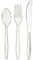 Pack of 150 Heavy Duty Reusable Clear Plastic Cutlery Set [ 50 Spoons, 50 Forks, 50 Knives Set ] Perfect for for Birthday Parties Buffets Picnics BBQ's Weddings Camping
