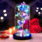 copap Ewige Rose Im Glas, Schöne und das Biest Rose, Galaxy Rose mit LED, Romantische Geschenke für Frauen, Rosen Geschenke für Geburtstag, Muttertag, Hochzeit, Abschluss, Jahrestag (Blau Rose)
