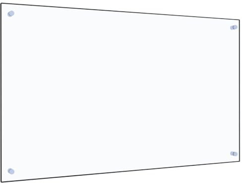 AUVYI Pannello posteriore da cucina in vetro temperato, 100 x 60 cm, trasparente, paraspruzzi in vetro, paraspruzzi da cucina, protezione da parete in vetro