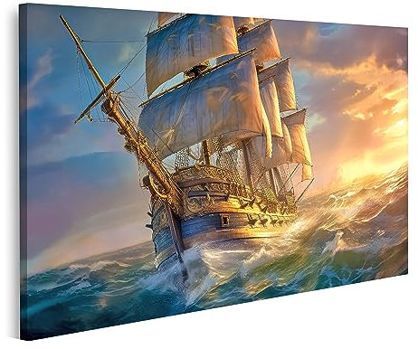 islandburner Prime Bild auf Leinwand Historisches Segelschiff See Bilder Wandbilder Poster