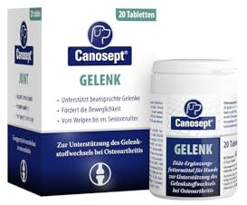 Canosept Gelenktabletten Hund - Einzigartige Rezeptur: Mit Grünlippmuschel, Glucosamin, Kollagen - Hervorragende Akzeptanz - 20 Tabletten