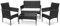 Vigevee Polyrattan Sitzgruppe, 7-teilige Gartenmöbel Set, Wetterfest, Balkonmöbel mit 2er Sofa, 2 Stühle, Tisch & Sitzkissen, Garten Loungemöbel Schwarz