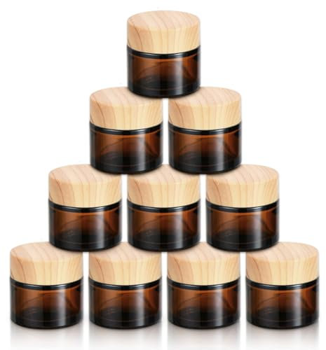 Fanchu Lot de 10 pots à crème en verre cosmétique