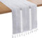Bigqin Tischläufer Grau, 180 x 33 cm waschbares Tischband Boho Landhausstil Tischdekoration Table Runner mit Quasten für Geburtstage & Hochzeite