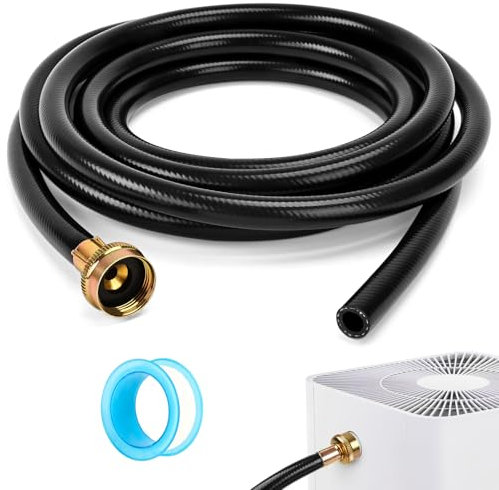 UNIFAMILY 12 Ft Dehumidifier Drain Hose 3/4 Inch FHT, Thickened Dehumidifier Hose with Galvanized Connectors to Prevent Water Leakage, Drain Hose for Dehumidifier Fits for Most of Dehumidifiers