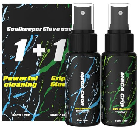 JFSLiF Sports product tackifier,Goalkeeper Gloves Grip Spray, Grip Spray, MSDS Certified Goalkeeper Glove Adhesive, 30ml Gloveglu and 30ml Glove Wash