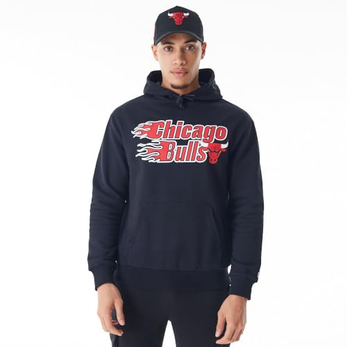 Chicago Bulls Unisex Basketball Hooded Kapuzenpullover, Schwarz, M EU