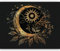 Papier Peint Panoramique Lune Et Soleil Dorés Art GothiquePhoto Murale Chambre Décor, Papier Peint intissé fond pour Chambre D'Enfant Salon Bureau Murale 400 x 280 cm