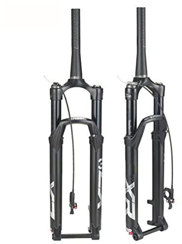 UIOPPOI MTB Boostgabel 110 x 15 mm Steckachse 26 27,5 29 Zoll DH Mountainbike Federgabel Rückprallverstellung Reise 140 mm konische Luftgabel Scheibenbremse Vordergabel (Farbe: Fernbedienung, Größe: