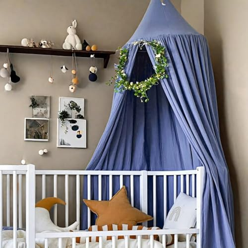 Vercico Himmelbett rund Kuppelbett 240 cm Bettzelt Kinderbett Zubehör für Schlafzimmer Kinderzimmer Babybett
