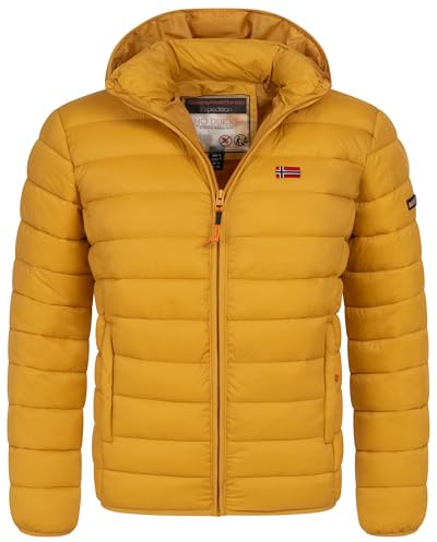 Geographical Norway Herren Winter Jacke warm gefüttert Parka Steppjacke Outdoor gesteppt, Farbe:Mustard, Größe:3XL