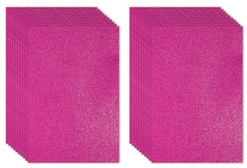 PATIKIL 20 Sheets 2mm Glitter Foam Sheet, 16 x 12 Fuchsia Sparkle EVA Paper