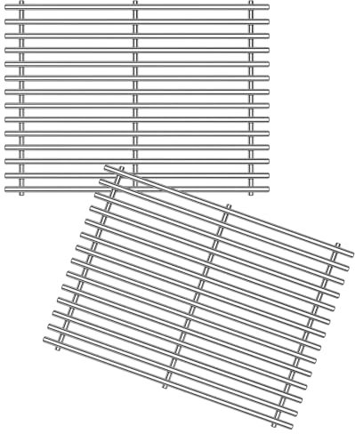 Htanch Grillroste aus Edelstahl 7522, 9 mm, für Weber 7523 Genesis Silver A, Spirit E-200, Spirit 500, Spirit 210 (2007–2012) Gasgrills