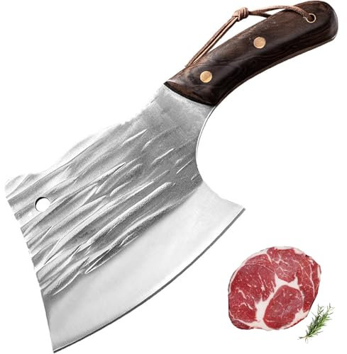 Doklasu Kitchen Knife Japanese Full Tang Chef Knife Handmade Forged 6 inch Heavy Duty Professional Cut Bone Chopping Knife High Carbon Steel Cooking Knife with Wooden Handle