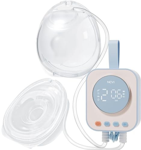 NCVI Hands Free Breast Pump Wearable, Portable Double Electric Pump with 4 Modes & 9 Levels, Lightweight & Low Noise, Includes 21/24/28mm Wearable Cups for Comfortable Breastfeeding