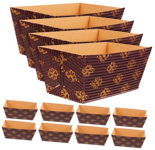 Alipis Molde Para Pan Pequeño Rectangular 80x40x40 Mm Papel Resistente Alta Temperatura Para Panadería y Repostería Juego 25 Unidades Desechables Para Hornear