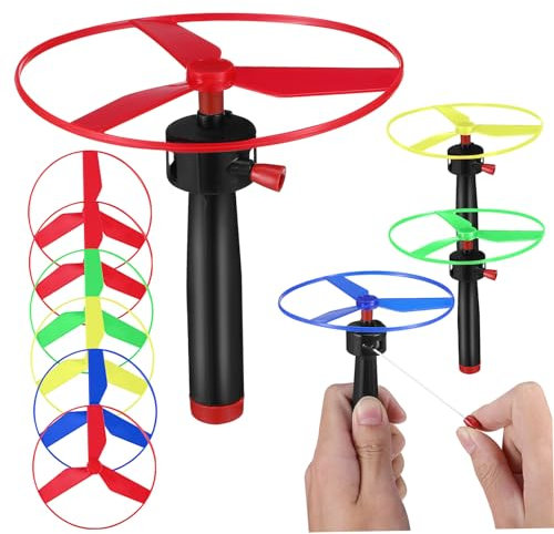 Didiseaon Disco De Juguete Helicóptero De Propulsión De Lanzadores y Discos Juguete para Aire