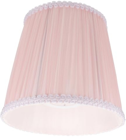 Veemoon Lampenschirm Vintage Stil für Tischlampen aus Stoff und Metall Rosa Weiches Licht Dekorative Deckenlampenabdeckung für Hausbeleuchtung und Raumdekoration