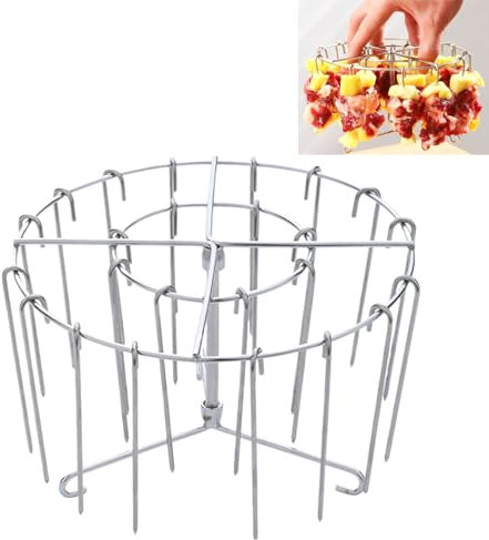 Grille Pour Air Fryer, Brochettes En Acier Inoxydable, Brochettes Verticales Pour Bacon Et Poulet Préparations Barbecue Maison, Support à Brochettes de Viande, Accessoires pour Friteuse à Air
