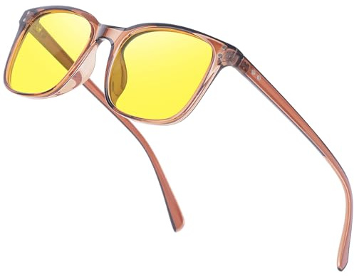 Ymmott Nachtsichtbrille Polarisierte - Nachtbrille zum Autofahren Herren Damen Autofahrer Nachtfahrbrille Sonnenbrille Gelbe Gläser Filtert Licht Night Vision Goggles