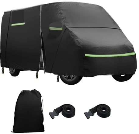 Vollgarage für 2006–2025 Mercedes-Benz Sprinter 170 WB Hochdach-Van, 696 x 201 x 272 cm 210D Wasserdicht Atmungsaktiv, Allwetter, Staub, Schnee, UV-Sonnenschutz, individuelle Abdeckung