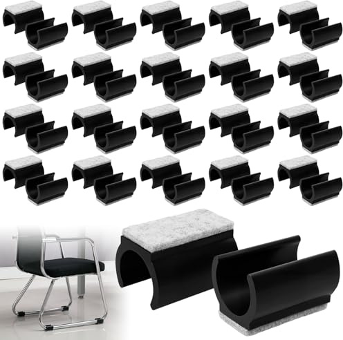 40 Stück Stuhlgleiter Freischwinger,Filzgleiter für Schwingstühle Möbelgleiter (Ø 24-25 mm),für Lärmreduzierend und Möbelschutz,für Schwingestühle Parkett,Laminat,Kratzschutz(chwarz)