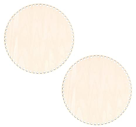 Tumintu 2X 30cm Natürlicher Korb Boden mit Loch, Kreis Leerzeichen Basis für Mach Es Selbst Stricken Häkeln Beutel Boden Former