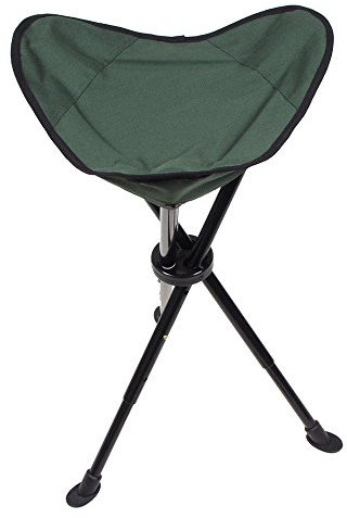 MFH Treppiede telescopico Pesca Sgabello Sedile Sedia Pieghevole con Borsa per Il Trasporto, Camping Olive