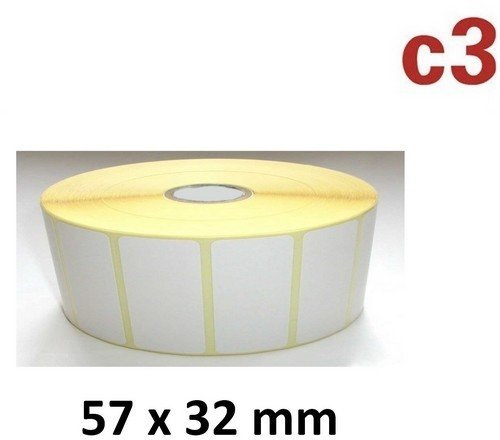 57x32 mm ThermoEtiketten Rolle mit 2.100 Etiketten Zebra