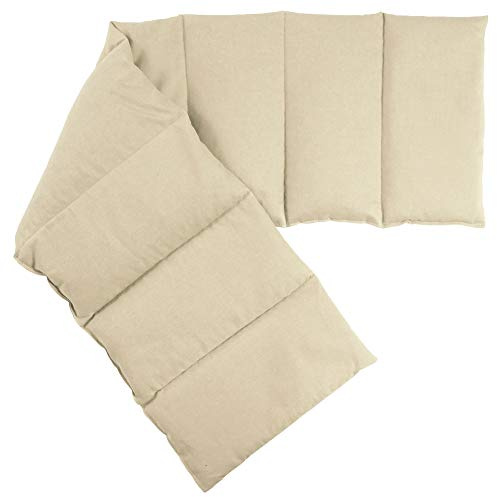 Rapssamenkissen XXL 8-Kammer, 75x20cm - Bio Stoff natur - Wärmekissen Körnerkissen