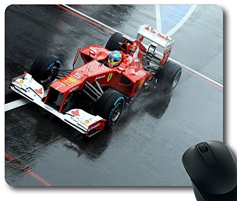 Tapis de souris de jeu Fernando Alsonso de Formule 1 ; caoutchouc néoprène antidérapant ; taille standard : 220 mm x 180 mm x 3 mm ; tapis de souris confortable pour ordinateur fixe et portable