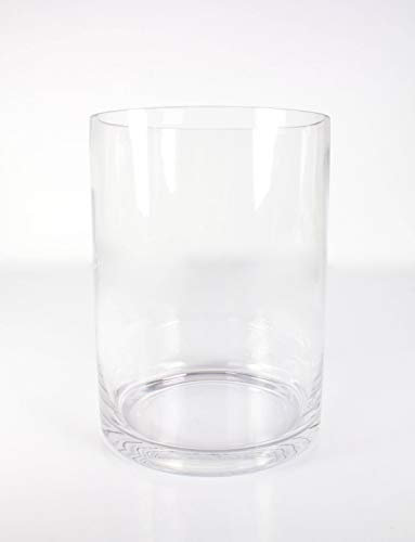 INNA-Glas Jarrón cilíndrico Sansa de Cristal, Transparente, 25cm, Ø 18,5cm - Florero de Vidrio - Vaso para Velas
