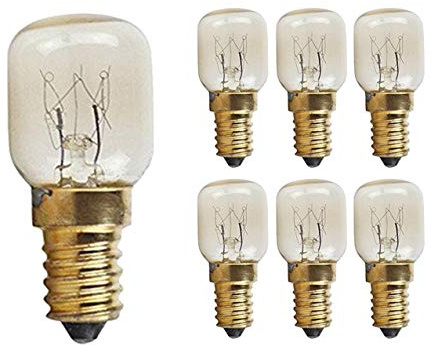CTKcom 15W E14 Base 4173175 Oven Light Bulbs(6 Pack)- Microwave Light Bulbs 120V Heat Resistant Bulbs 300'C,Warm White Incandescent Light Bulb 360° Beam Angle,110-130V,6 Pcs