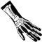 Boland 00824 - XL-Handschuhe mit Knochen-Motiv, Armstulpen, Skelett, Schwarz-Weiß, Kostüm, Karneval, Mottoparty, Halloween