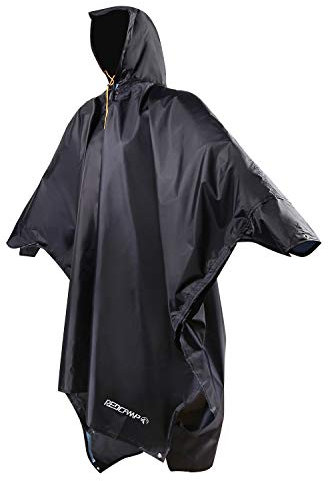 REDCAMP Regenponcho für Erwachsene, Übergröße, mit Kapuze und Ärmeln, für Männer und Frauen, für Camping, Wandern, Radfahren M Groß-Marineblau
