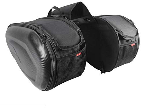 SunniY Satteltasche für Motorrad, 2 Seitliche Satteltaschen für Motorrad, Tasche aus Carbonfaser, Umhängetasche für Satteltasche mit Riemen für Satteltasche, wasserfest, Motorrad