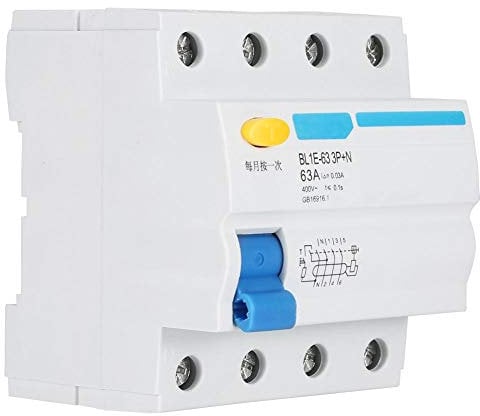 Nikou Fi Schutzschalter Leistungsschalter, BL1E-63 3P + N 63A Luftschalter Fehlerstromschutzschalter 400V 30Ma Schalter Sicherungsautomat