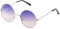 Ultra Silver with Purple to Pink Lenses UV400 Round Sunglasses for Men & Women - Unisex Retro Large Round Glasses with Spring Comfort Fit Hinges - UVA UVB Protection Circle Sunglasses - Metal Framed