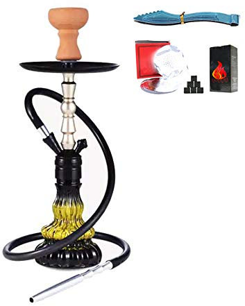 Juego para Fumar Hookah Pipe Shisha con Cuenco Shisha Starter Kit Viene con Clip de Carbón Gratis Y Lámina de Aislamiento Térmico Tubo Individual