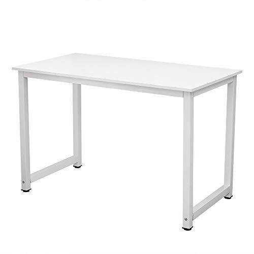 Panana Computer Desk, Compact Office Study Writing Desk Computer PC Laptop Table Workstation Meeting Gaming Large Table Home Office Classroom White