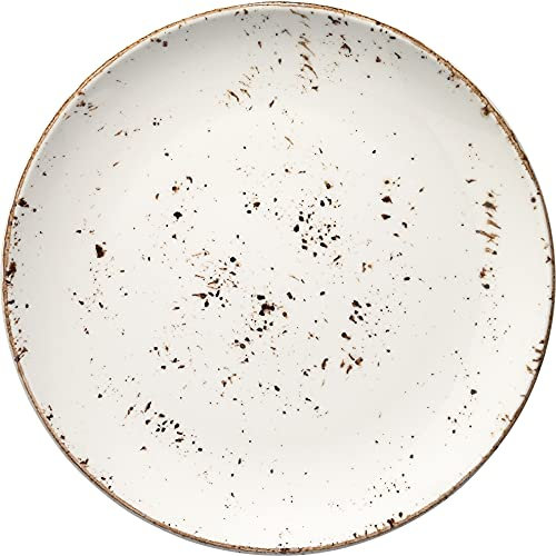 Bonna Premium Porcelain GRAGRM25DZ Grain Plate Teller flach, 25cm, Porzellan, Creme-weiß, 1 Stück