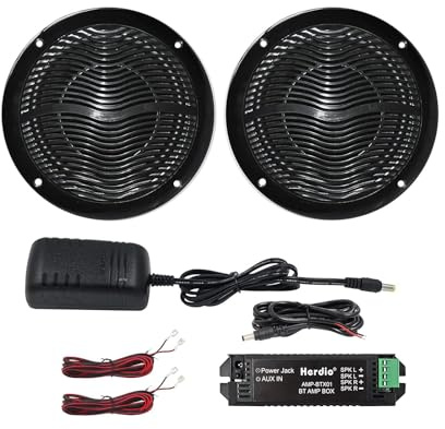 Herdio 6,5 Zoll 120 Watt Deckenlautsprecher, Lautsprecher Wasserdicht, Einbaulautsprecher Decke, Perfekt für Innen und Außenbereich, Schlafzimmer, Heimkino, überdachte Veranden