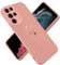 Paitech Hanyhülle für Samsung Galaxy S22 Ultra Hülle, Ultra Dünn Weiche TPU Silikon Case Stoßfeste Schutzhülle Kameraschutz mit Niedliche Gold Liebesherzform Muster für Samsung S22 Ultra Hülle, Rosa
