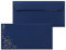 50x Briefumschläge mit Metallic Sternen - DIN Lang - Gold geprägter Sternenregen - Farbe: dunkelblau, Haftklebung, 120 g/m² - 110 x 220 mm - ideal für Weihnachten