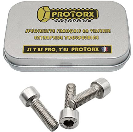 Vis Btr M5 x 16mm : Boîte 10 Pcs CHC Inox Tête Ronde | Visserie pour Rondelle Écrous Métal | 6 Pans Creux Tête Cylindrique Acier A2 Anti-Rouille - DIN 912 | Boîte Rangement PROTORX