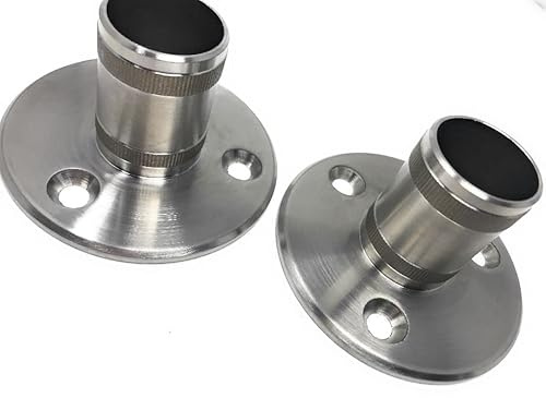 2x Edelstahl Bodenanker V2A Geländer Pfosten Träger Bodenhalter Rohr Ø42,4mm