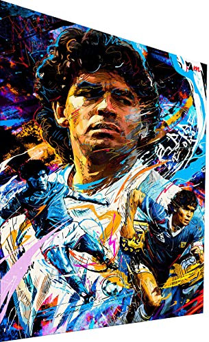 Magic Canvas Art Diego Maradona Pop Art Leinwandbild 1- teilig Hochwertiger Kunstdruck Wandbilder – B8387, Material: Poster ungerahmt, Größe: 80x60 cm